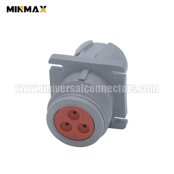 deutsch hd 10 serie hd10 3 96p male wire to panel, sealable, gray 3 pins automotive flange mount connector for plc controller