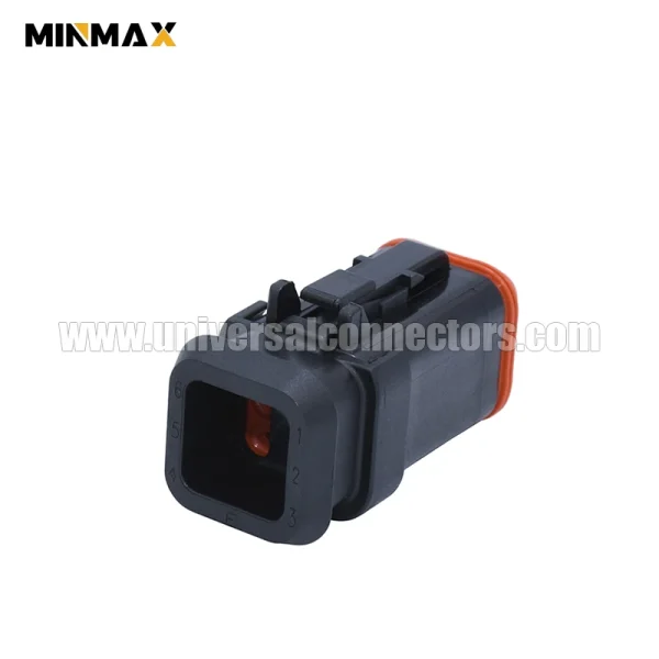 dt06 6s ce13 female 6 pins black short cap electrical jacket inverter dt connector