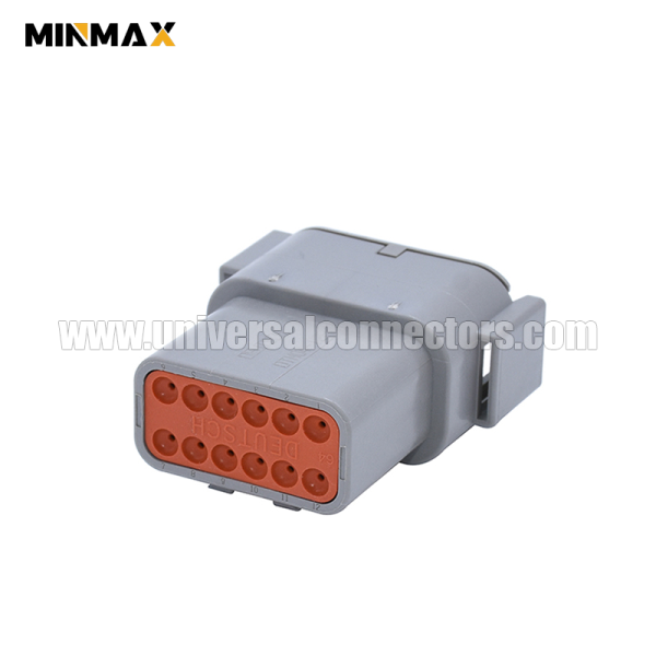 dtm04 12pa male 12 pins sealed gray cable housing dtm connector