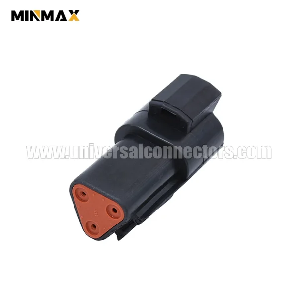 dt04 3p e004 male 3 pins sealable black housing marine electronics