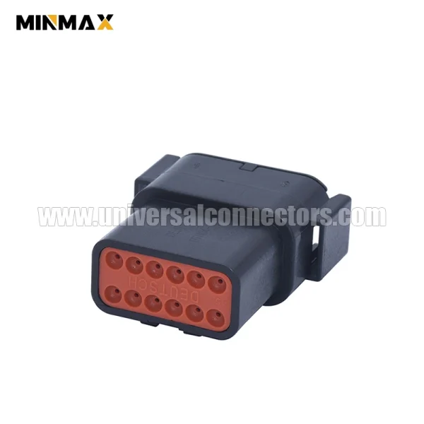 dtm04 12pb male 12 pins black, wire & cable plug senior dtm housings connector