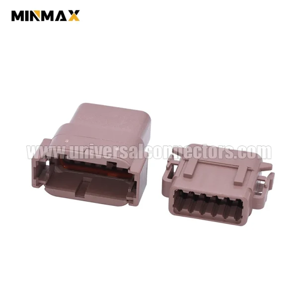dtm06 12sd female 12 pins waterproof brown dtm connector with solid pin