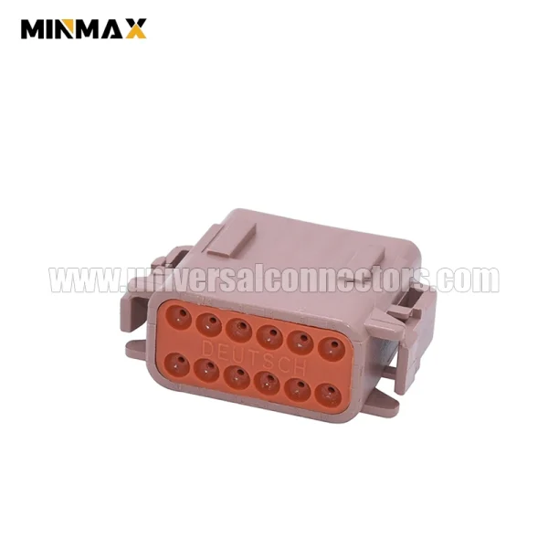 dtm06 12sd female 12 pins waterproof brown dtm connector with solid pin