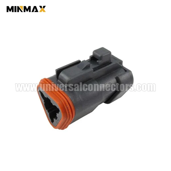 dt06 3s ep06 female 3 pins waterproof connector sealable black oil/gas equipment dt connector