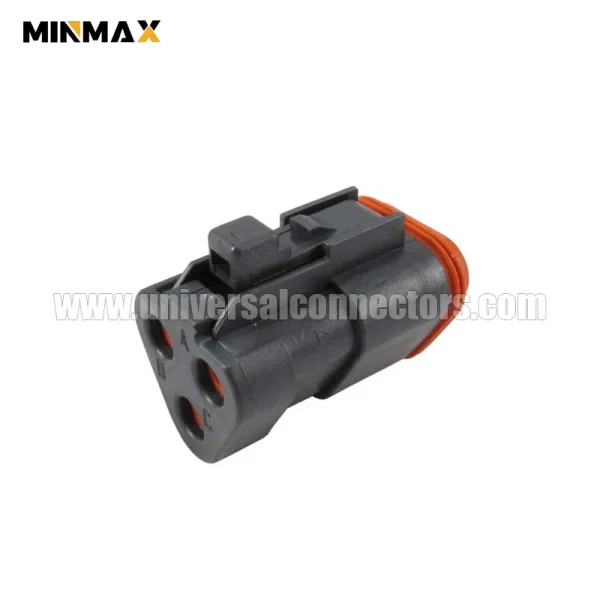 dt06 3s ep06 female 3 pins waterproof connector sealable black oil/gas equipment dt connector