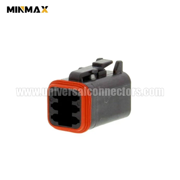 dt06 6s ce06 female 6 pins waterpfoof black wire in line harvester dt connector