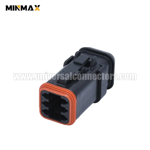 dt06 6s ce13 female 6 pins black short cap electrical jacket inverter dt connector