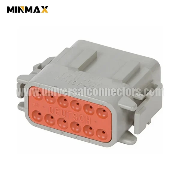 dtm06 12sa female 12 pins sealed gray cable housing dtm connector