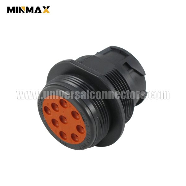 deutsch hd 10 serie hd10 9 1939p b022 male wire to wire, sealable, black, 9 pins flange mount car connector