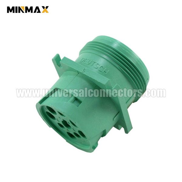 deutsch hd 10 serie hd10 9 1939p p080 male, wire to panel, sealable, green 9 pins male automotive plug for mining machine