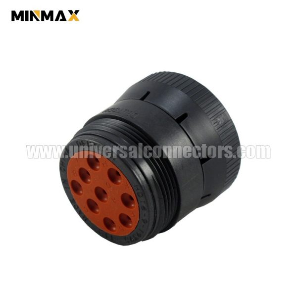 deutsch hd 10 serie hd16 9 1939s female 9 way wire to wire, sealable, black in line waterproof sockets for ship equipment