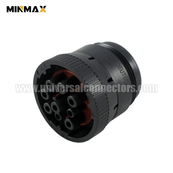 deutsch hd 10 serie hd16 9 1939s female 9 way wire to wire, sealable, black in line waterproof sockets for ship equipment
