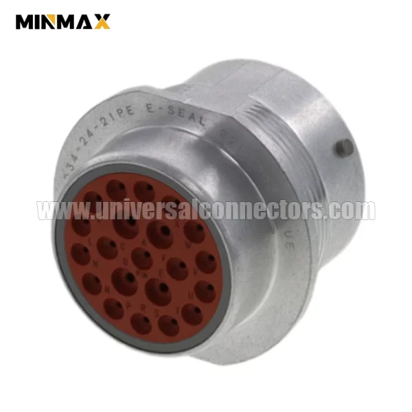 hd34 24 21pe male 21 pin waterproof electrical gray connector for mining vehicle