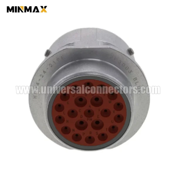 hd34 24 21pe male 21 pin waterproof electrical gray connector for mining vehicle