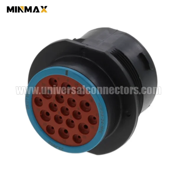 hdp24 24 19pe male 19 pin car electrical black waterproof connector for transmission temperature switch