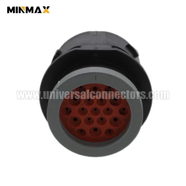 hdp24 24 19pe l017 male 19 pin housing waterproof black connector for agricultural machinery