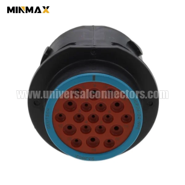 hdp24 24 19pe male 19 pin car electrical black waterproof connector for transmission temperature switch