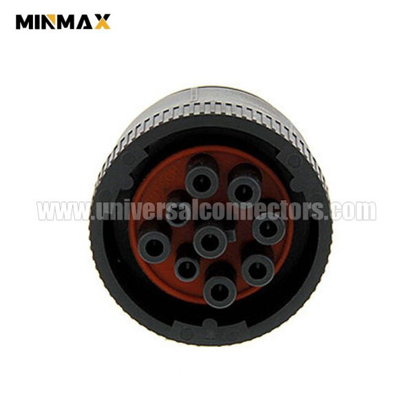 deutsch hd 10 serie hd16 9 1939s female 9 way wire to wire, sealable, black in line waterproof sockets for ship equipment