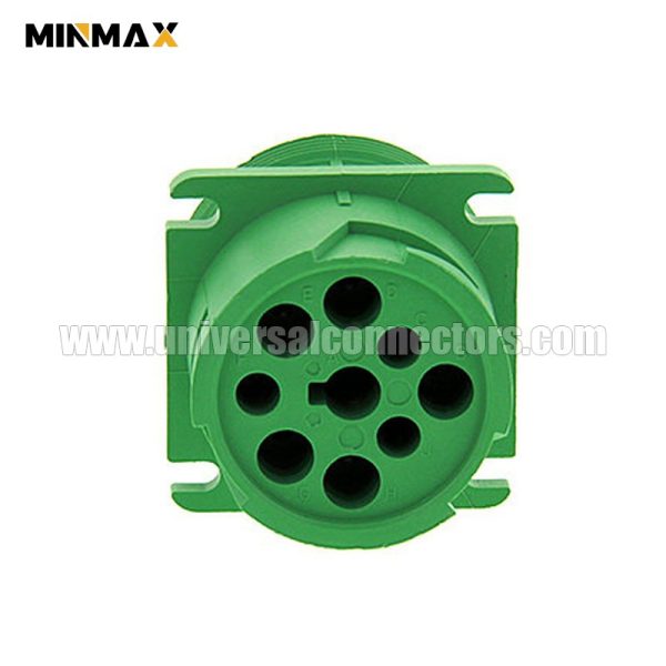 deutsch hd 10 serie hd10 9 1939p p080 male, wire to panel, sealable, green 9 pins male automotive plug for mining machine