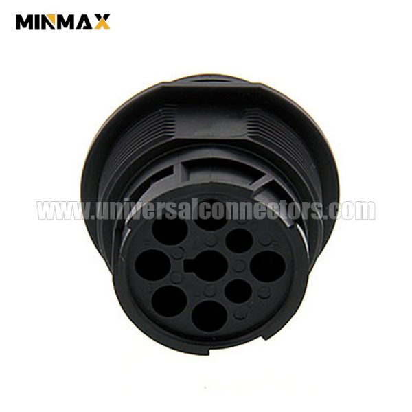 deutsch hd 10 serie hd10 9 1939p b022 male wire to wire, sealable, black, 9 pins flange mount car connector