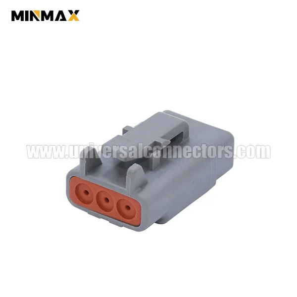 dtm06 3s female 3 pins sealable, gray dtm housing connector car lighting, small motor control