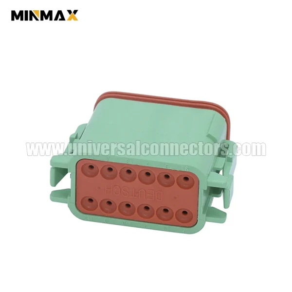 dt06 12sc female 12 pins green automotive plug dt connector led lighting