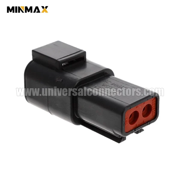 dtp04 2p e004 male 2 pins wire to wire black dtp connector for mining vehicle