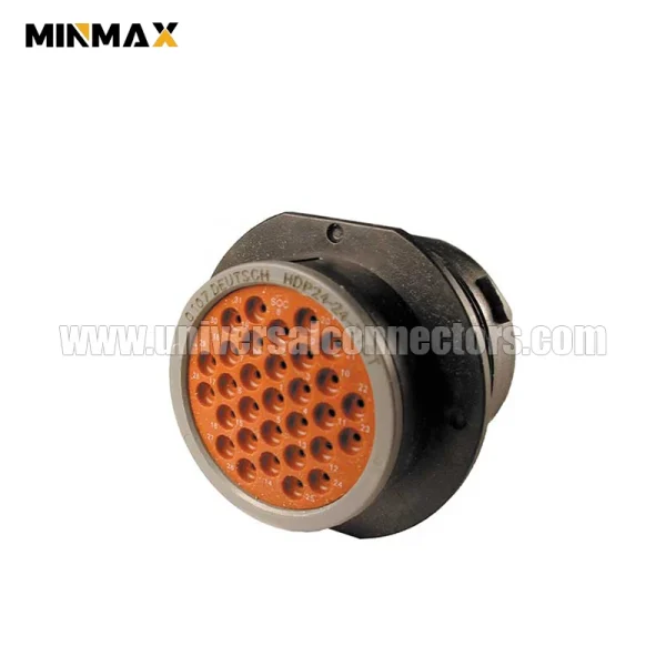 hdp24 24 31st female wire to panel, sealable, black 31 pins automotive connector for underwater sensors